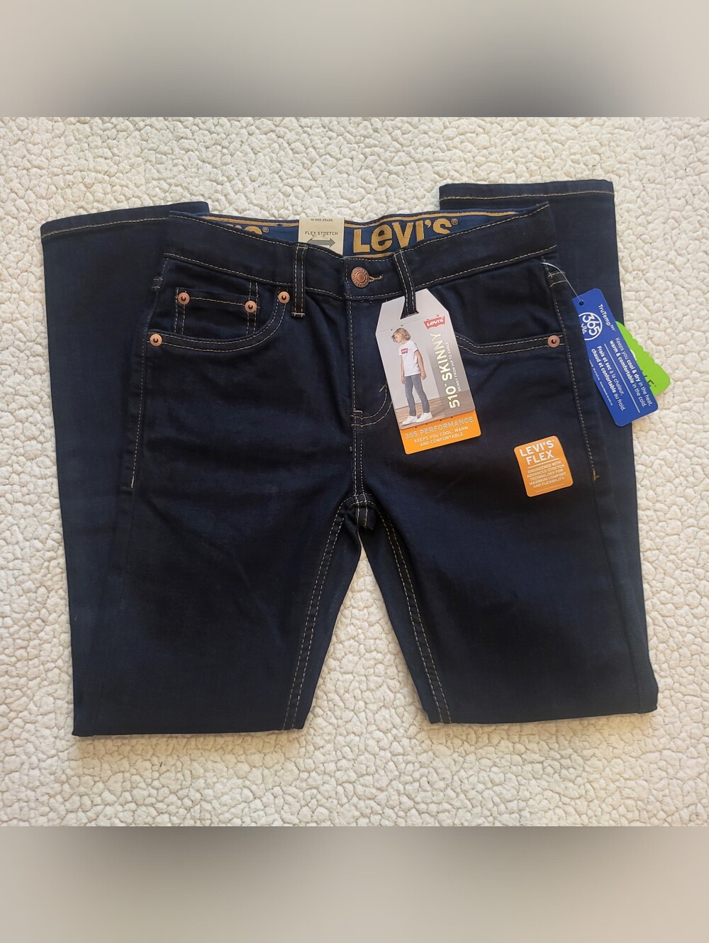 Levi's 510 Skinny Jeans in Dark Blue with Copper Hardware NWT